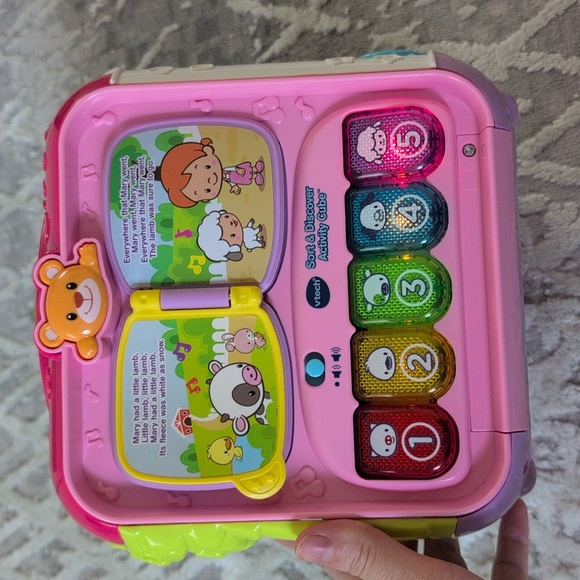 Vibrant Pink and Green Interactive Learning Cube - Picture 4 of 4